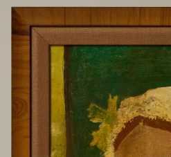 Pierce & Ward 20TH CENTURY FOLK ART PORTRAIT IN GREEN | Art
