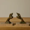 Pierce & Ward 19TH CENTURY FRENCH BRASS AND MARBLE GAZELLE BOOKENDS | Books & Bookends