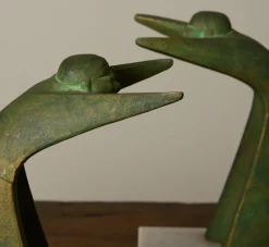 Pierce & Ward VINTAGE JAPANESE CAST IRON TWINS BY SAEGUSA SOTARO | Books & Bookends