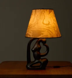 Pierce & Ward VINTAGE POST MODERN LAMP WITH SUMINAGASHI SHADE | Lighting