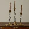Pierce & Ward VINTAGE SET OF 3 DAVID MARSHALL CANDLESTICKS IN ALUMINUM AND BRASS | Candlesticks & Candles