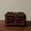 Pierce & Ward VINTAGE TRAMP ART JEWELRY BOX WITH BOTANICAL MOTIFS | Boxes
